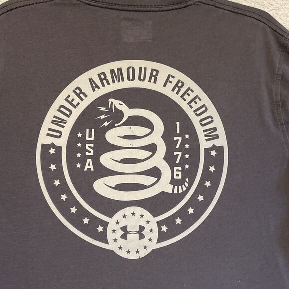 Under Armor Shirt Mens Large Black Heat Gear Loose Fit Cotton Graphic Print - Picture 9 of 9